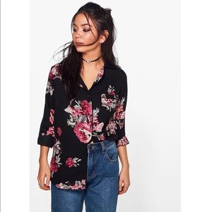 Floral button down shirt